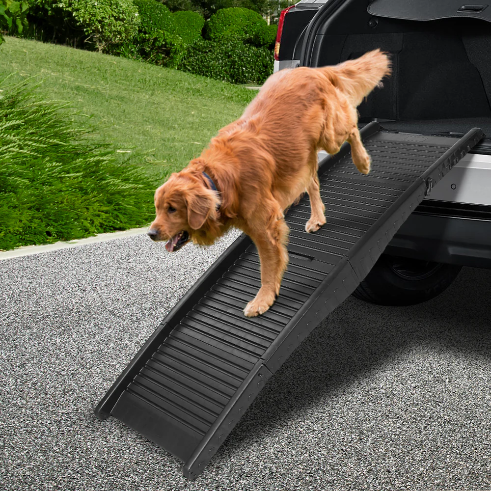 Dog Ramp Dog Steps Pet Car SUV Travel Stair Foldable Portable Ladder Plastic - Nurns