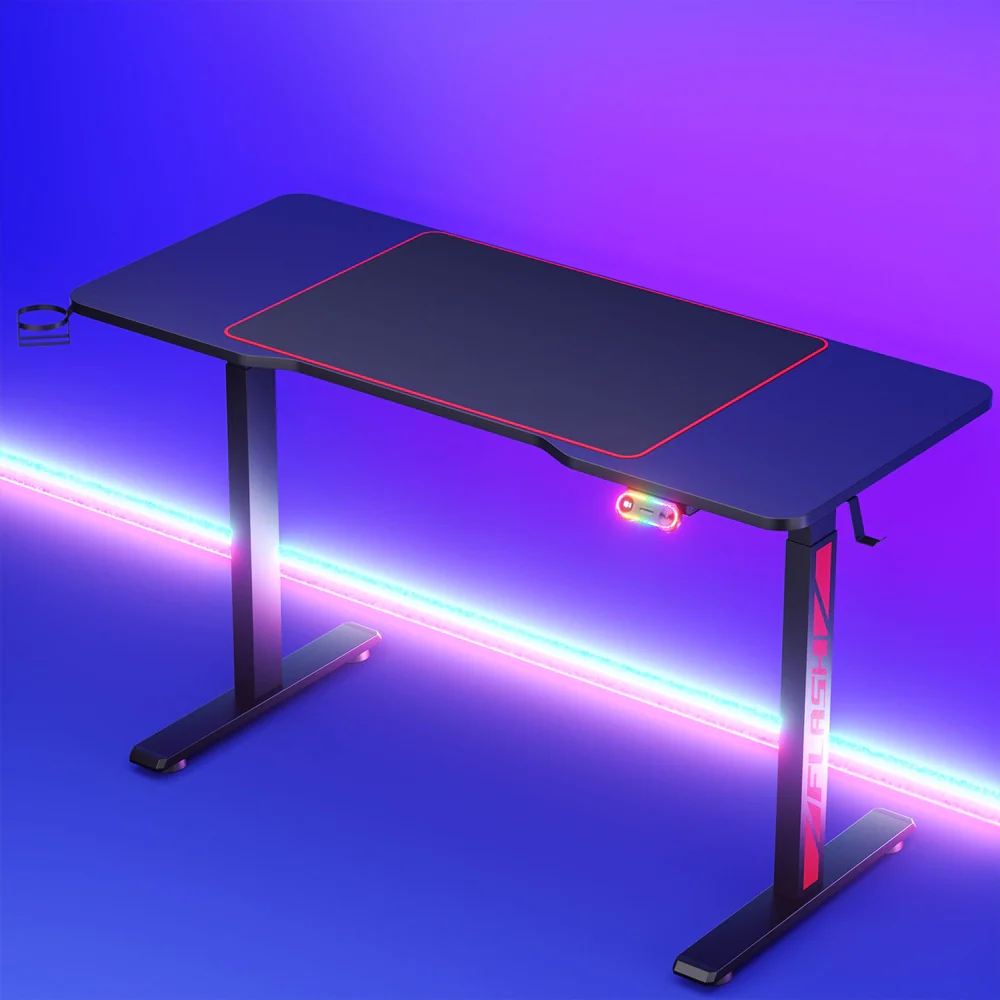 Artiss Gaming Desks Standing Desk Motorised 140cm Black - Nurns