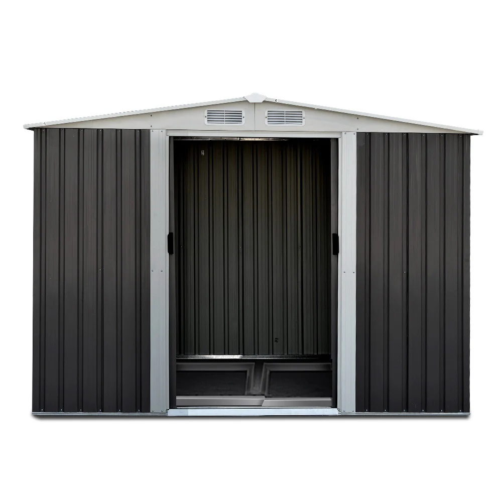 Giantz Garden Shed 2.58x2.07M w/Metal Base Sheds Outdoor Storage Double Door Tool - Nurns