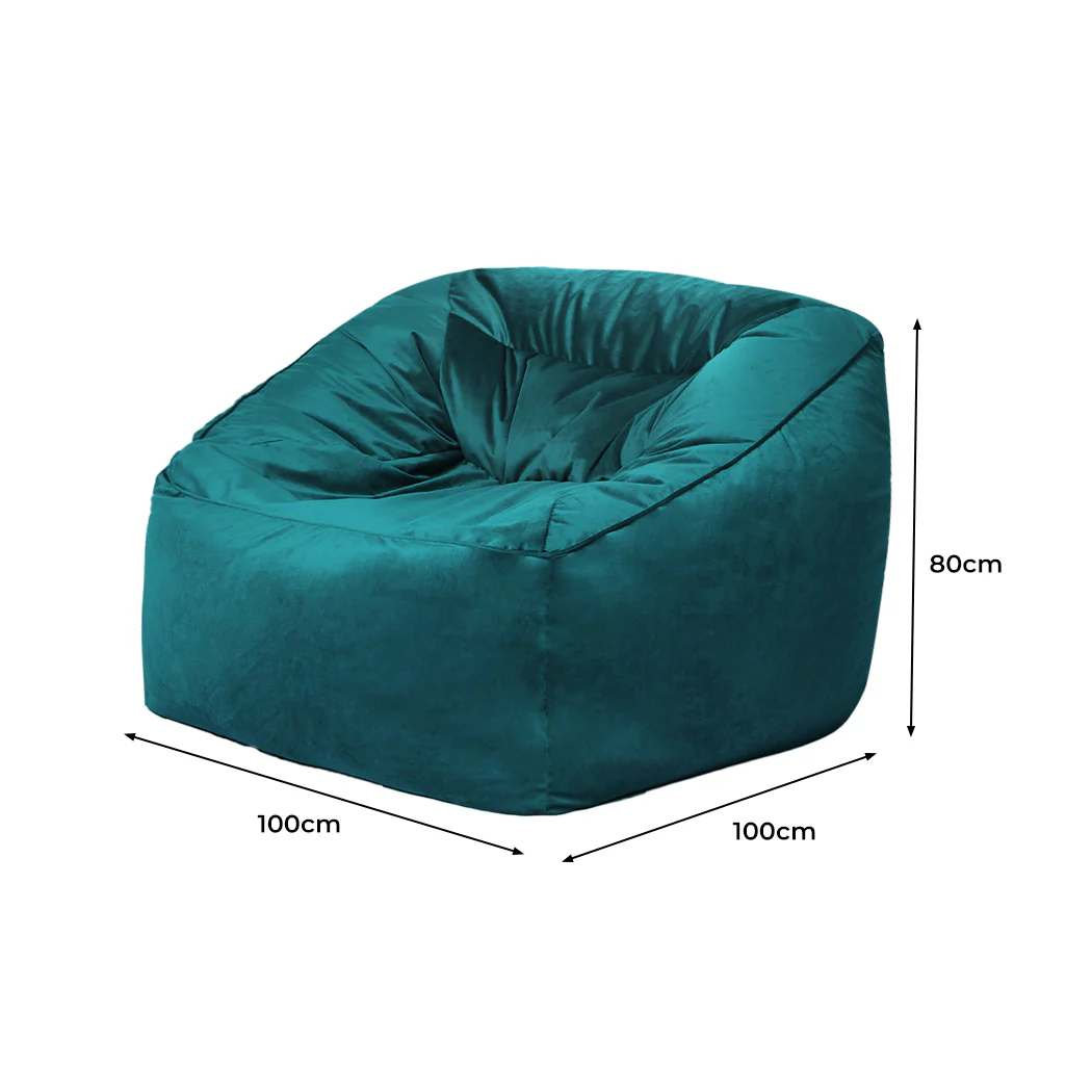 Bean Bag Chair Cover Soft Velvet Home Game Seat Lazy Sofa Cover Large - Nurns