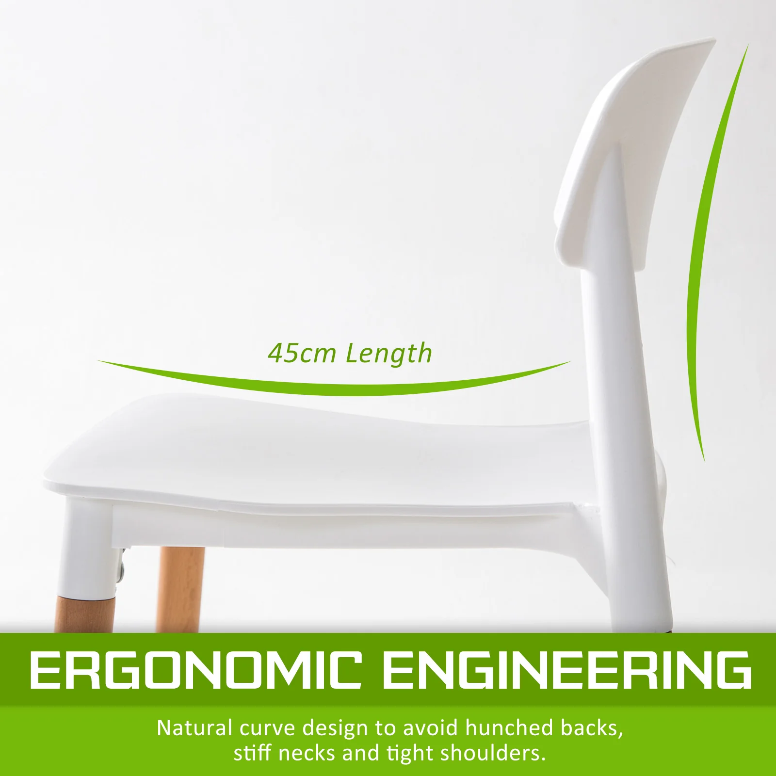 Mabel Set of 4 Retro Belloch Stackable Dining Cafe Chair - White - Nurns