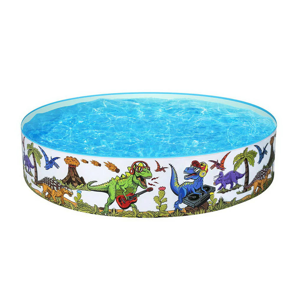 Bestway Kids Pool 183x38cm Round Above Ground Rigid Swimming Pools Dinosaur 946L - Nurns