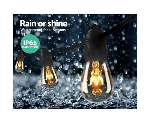 74m LED Festoon String Lights Outdoor Christmas Wedding Waterproof Garden Decor - Nurns