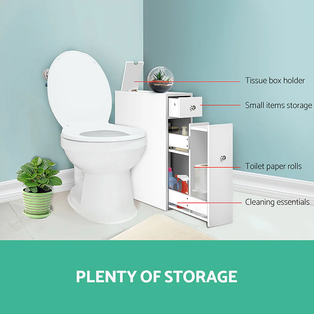 Bathroom Storage Cabinet White - Nurns