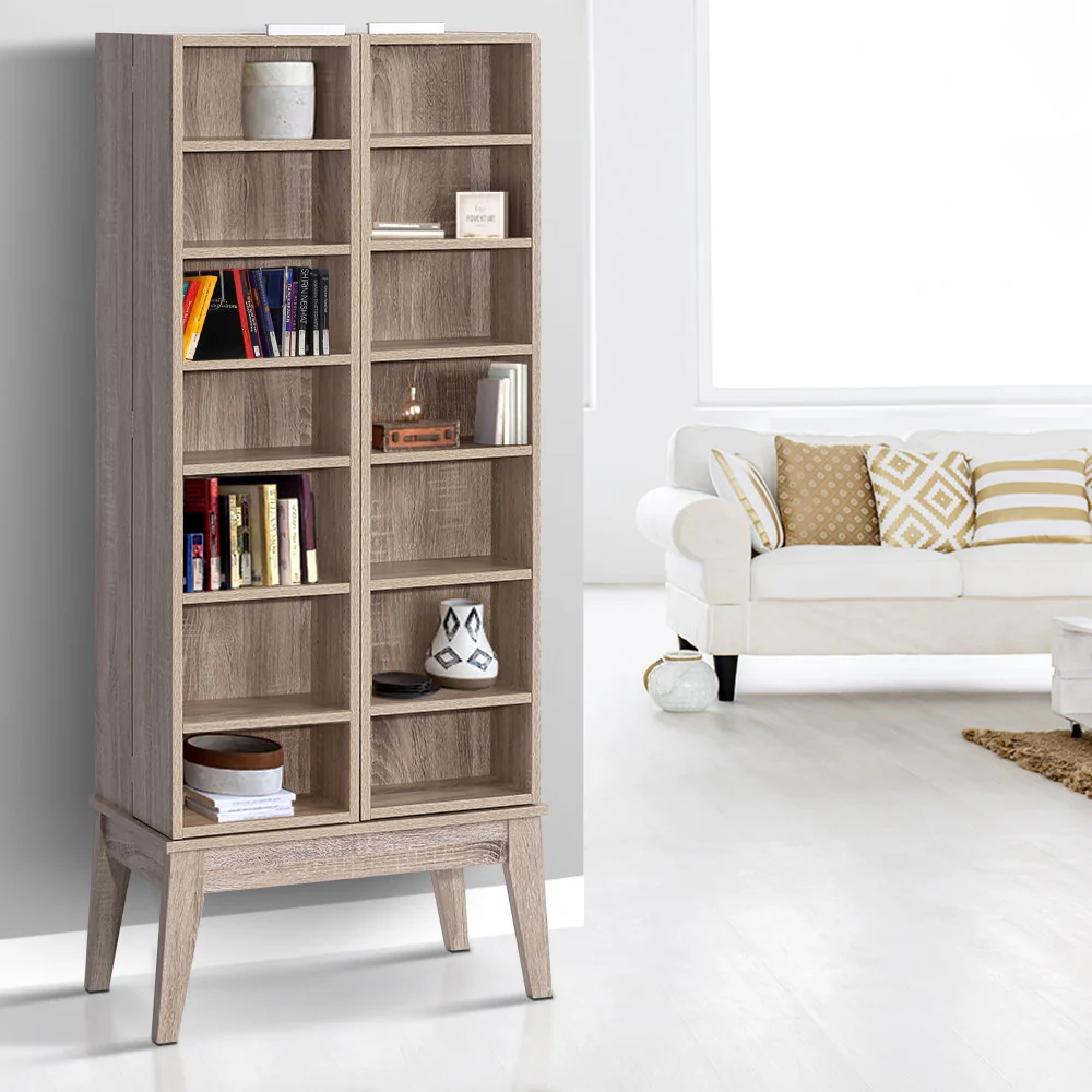 Artiss Bookshelf Cd Storage Rack - Berg Oak - Nurns