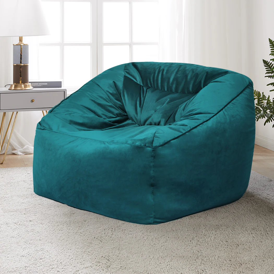 Bean Bag Chair Cover Soft Velvet Home Game Seat Lazy Sofa Cover Large - Nurns