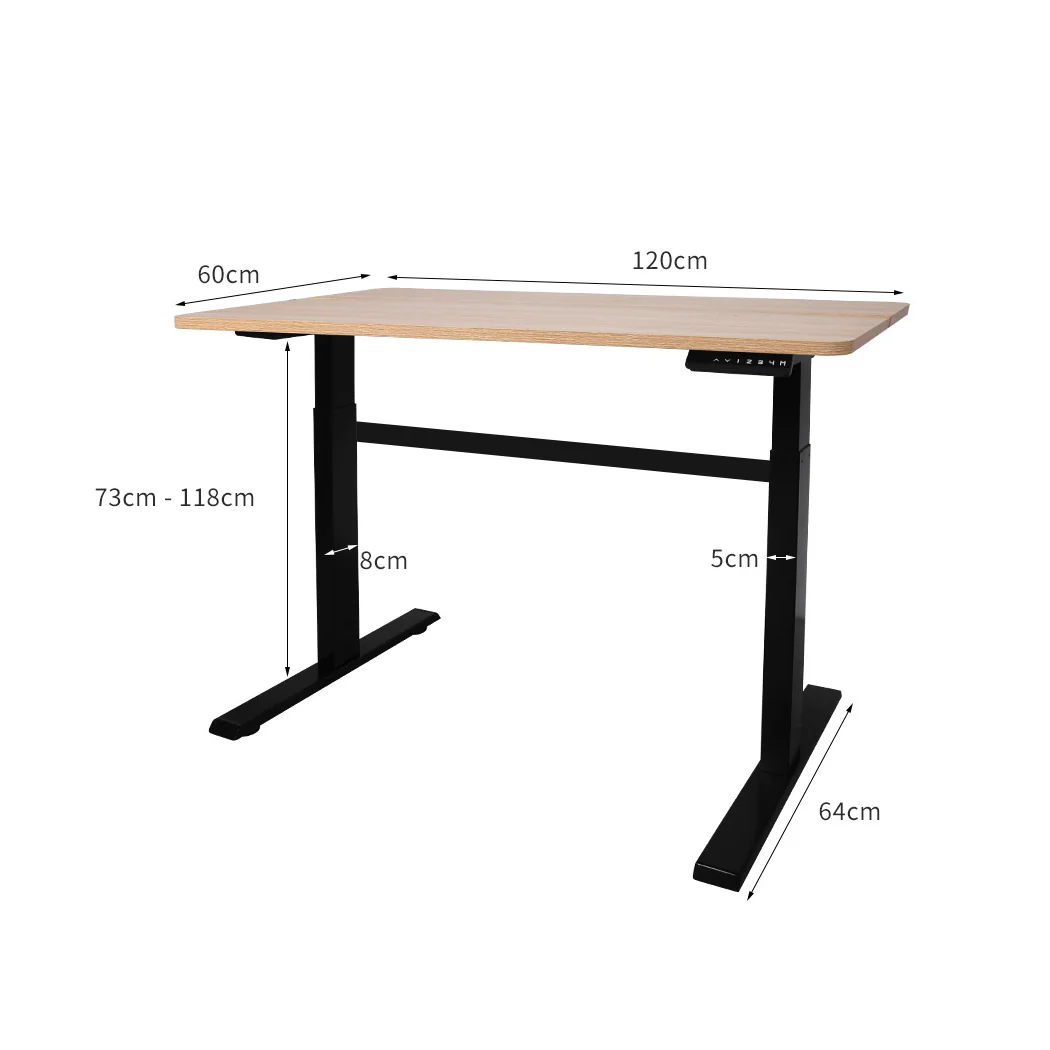 Levede Standing Desk Riser Motorised Oak - Nurns