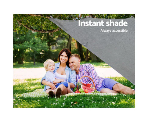 Caravan Privacy Screen Roll Out Awning 5.2x1.95M End Wall Side Sun Shade Grey - Nurns