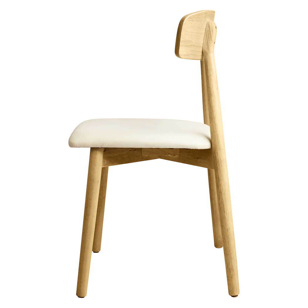 Agatha Set of 2 Dining Chairs Kitchen Chair - Natural - Nurns