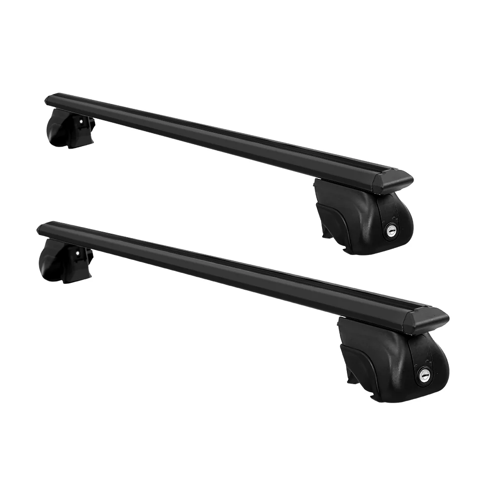 Universal Car Roof Rack Aluminium Cross Bars Adjustable 126cm Black Upgraded - Nurns