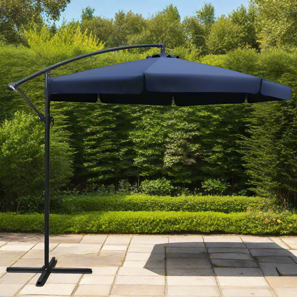 Instahut 3m Outdoor Umbrella Cantilever Garden Beach Patio Navy - Nurns