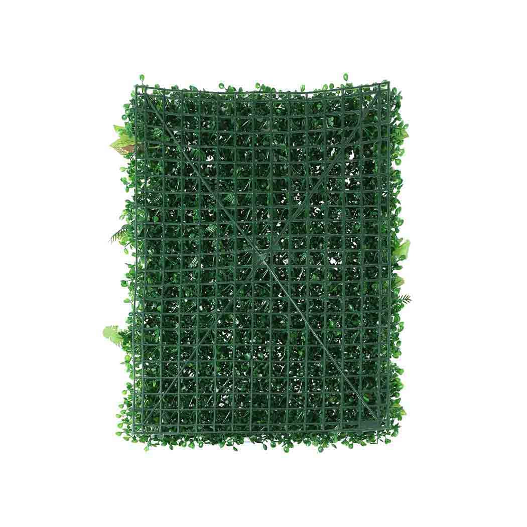 Set of 6 Artificial Hedge Grass Plant Hedge Fake Vertical Garden Green Wall Ivy Mat Fence - Nurns