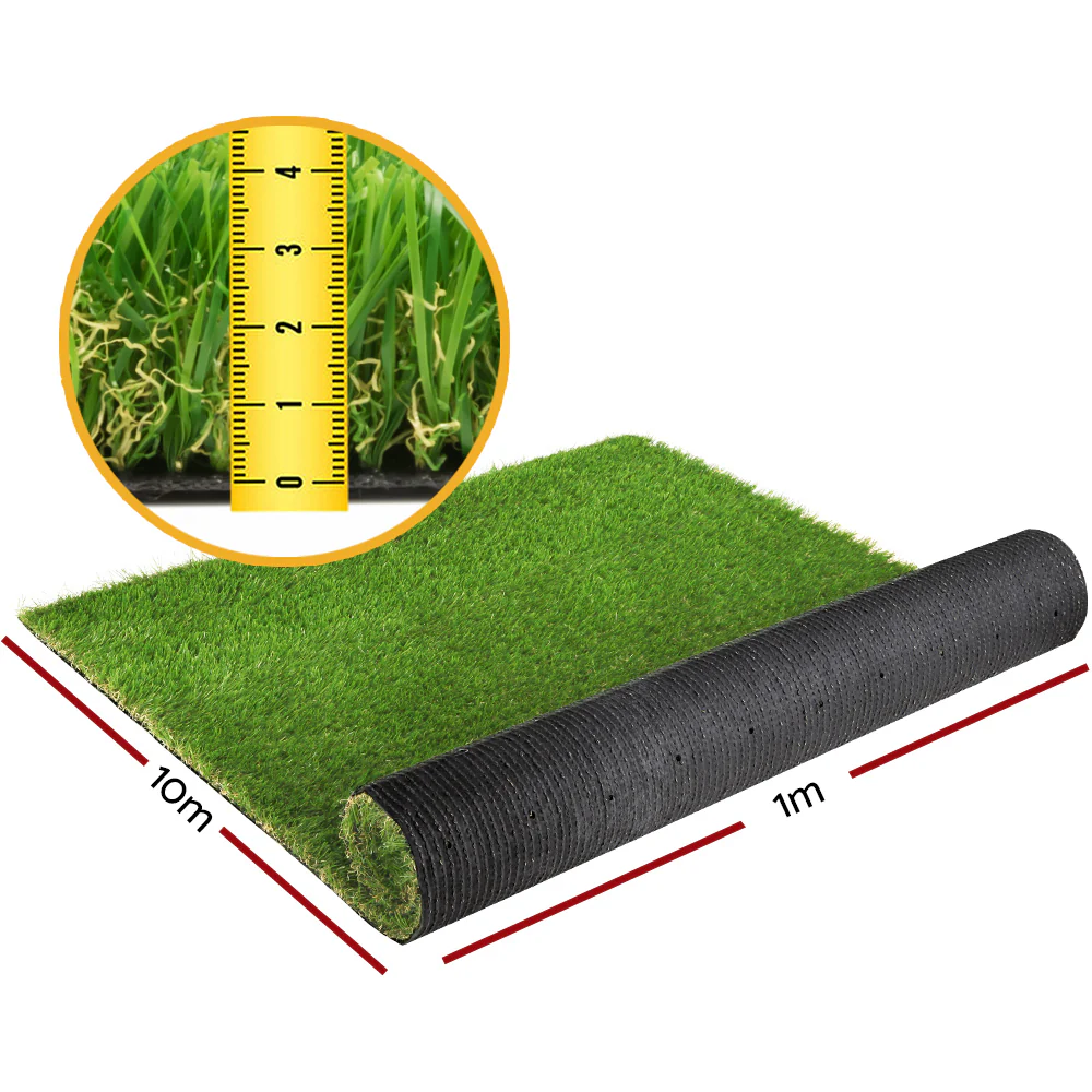 Primeturf Artificial Grass 40mm 1mx10m Synthetic Fake Lawn Turf Plastic Plant 4-coloured - Nurns