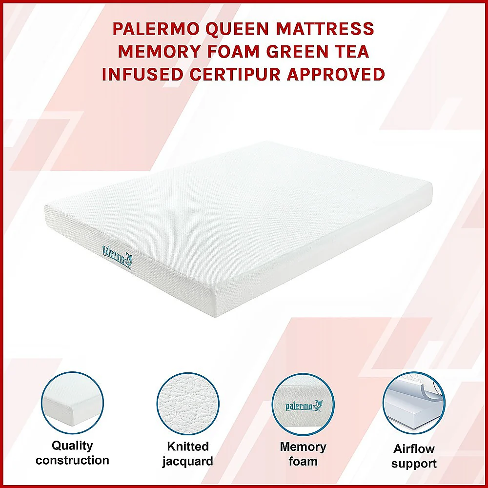 Kairos 15.25cm Mattress Memory Foam Green Tea Infused - Queen - Nurns