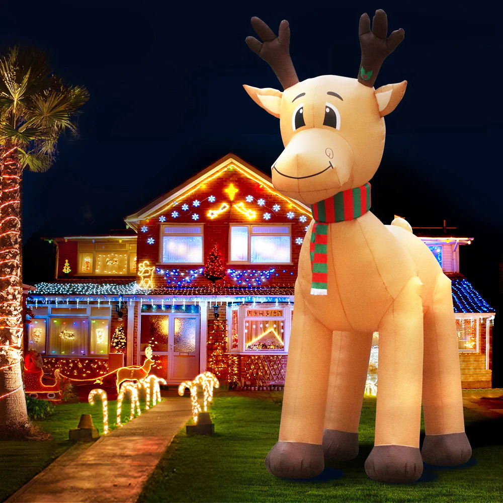 Reindeer Christmas Inflatable Illuminated Xmas Decorations - 5M - Nurns