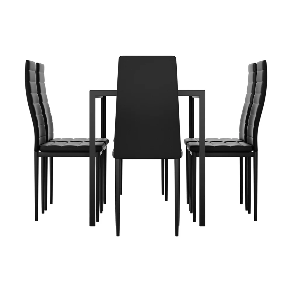 7-Piece Dante Black Dining Table & Chair Set - Nurns