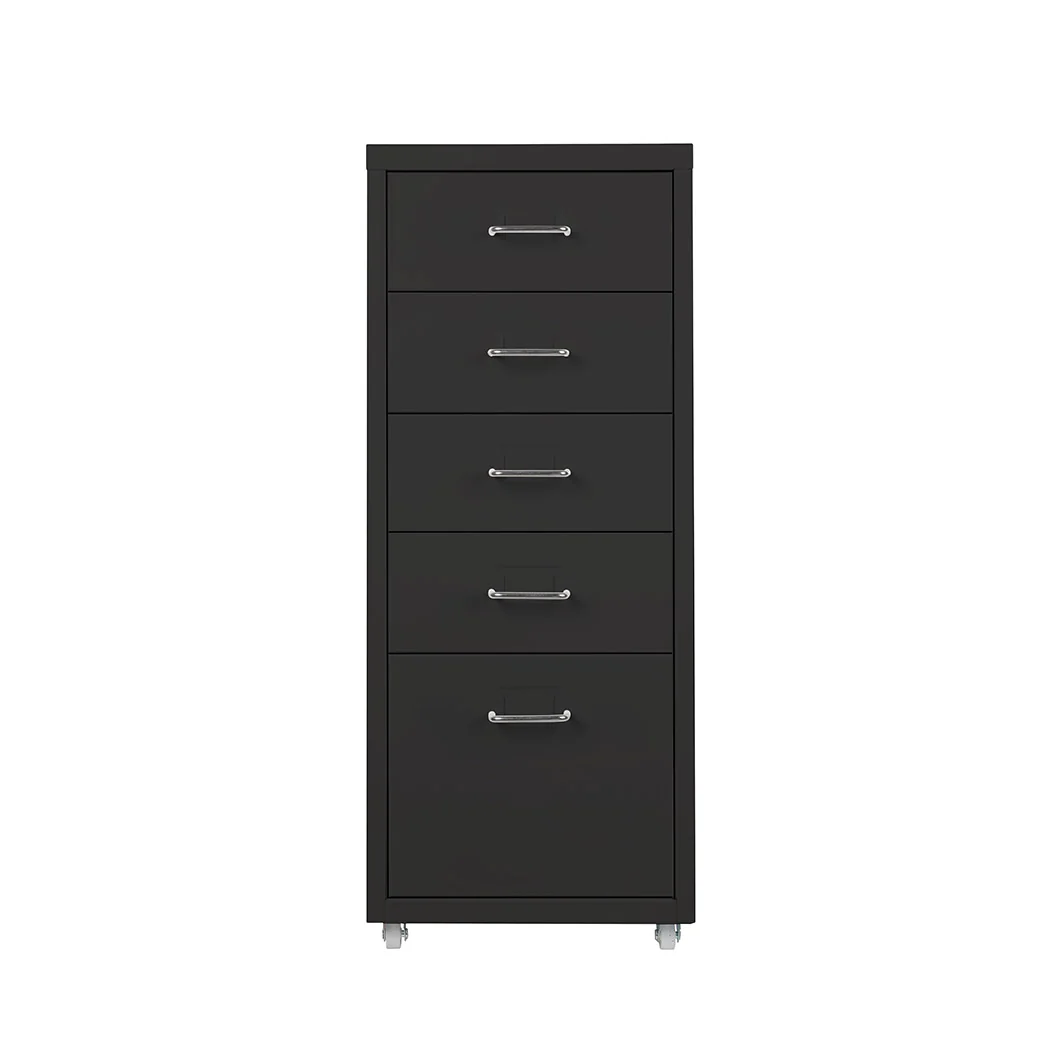 Levede 5 Drawer Office Cabinet Drawers Black - Nurns