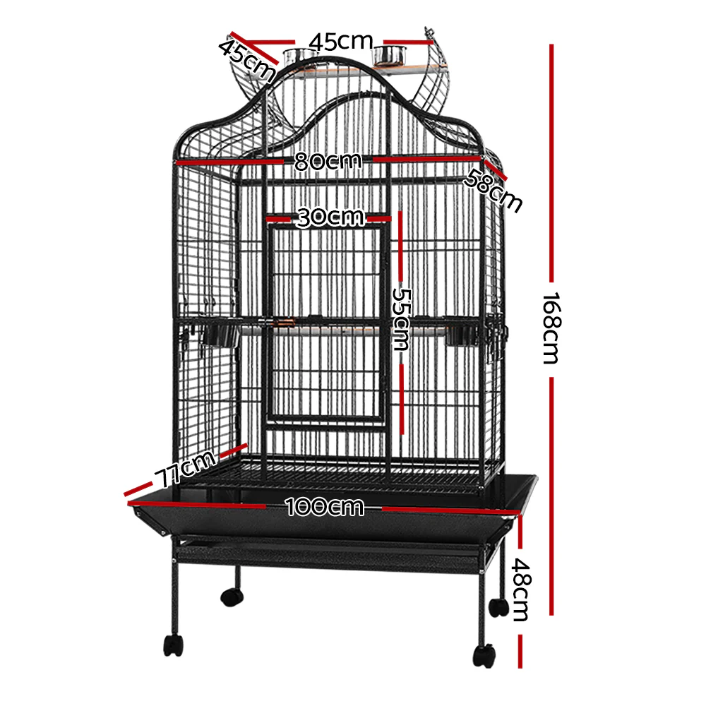 Bird Cage Pet Cages Aviary 168CM Large Travel Stand Budgie Parrot Toys - Nurns