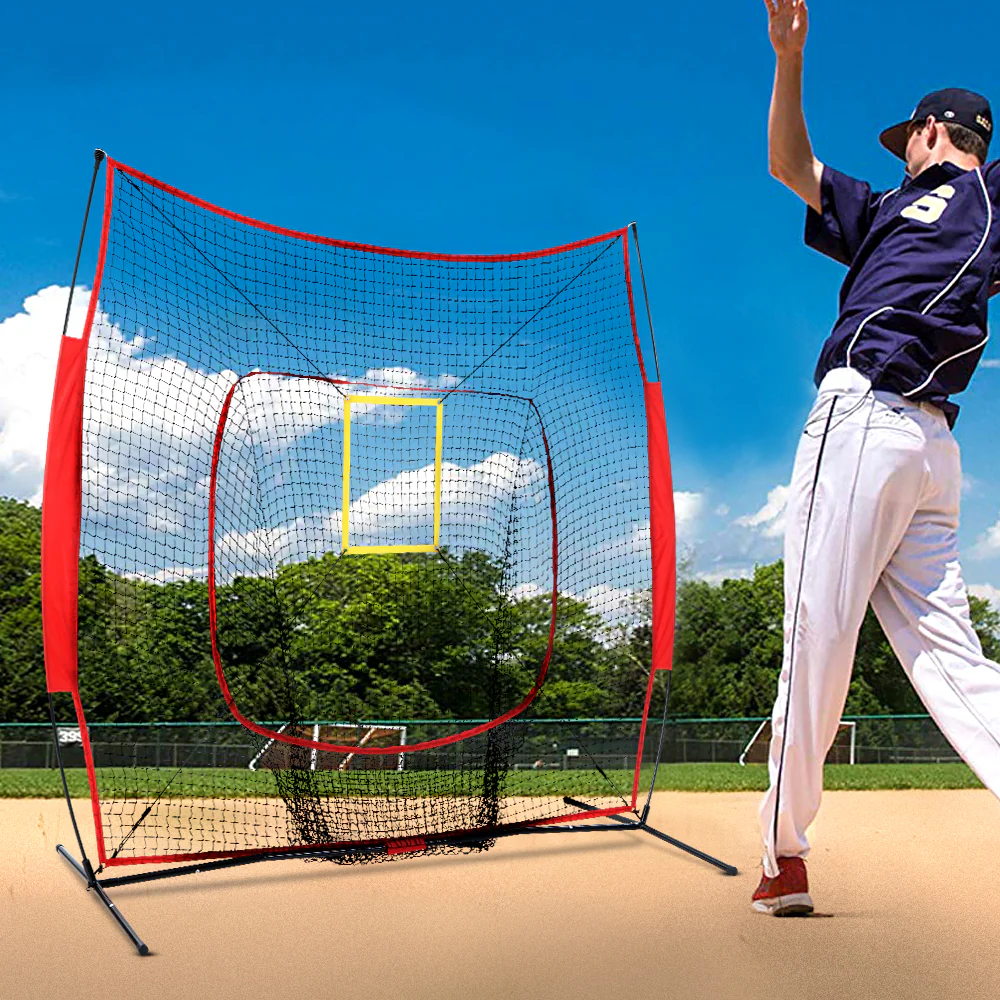 Everfit 7ft Baseball Net Pitching Kit with Stand Softball Training Aid Sports - Nurns