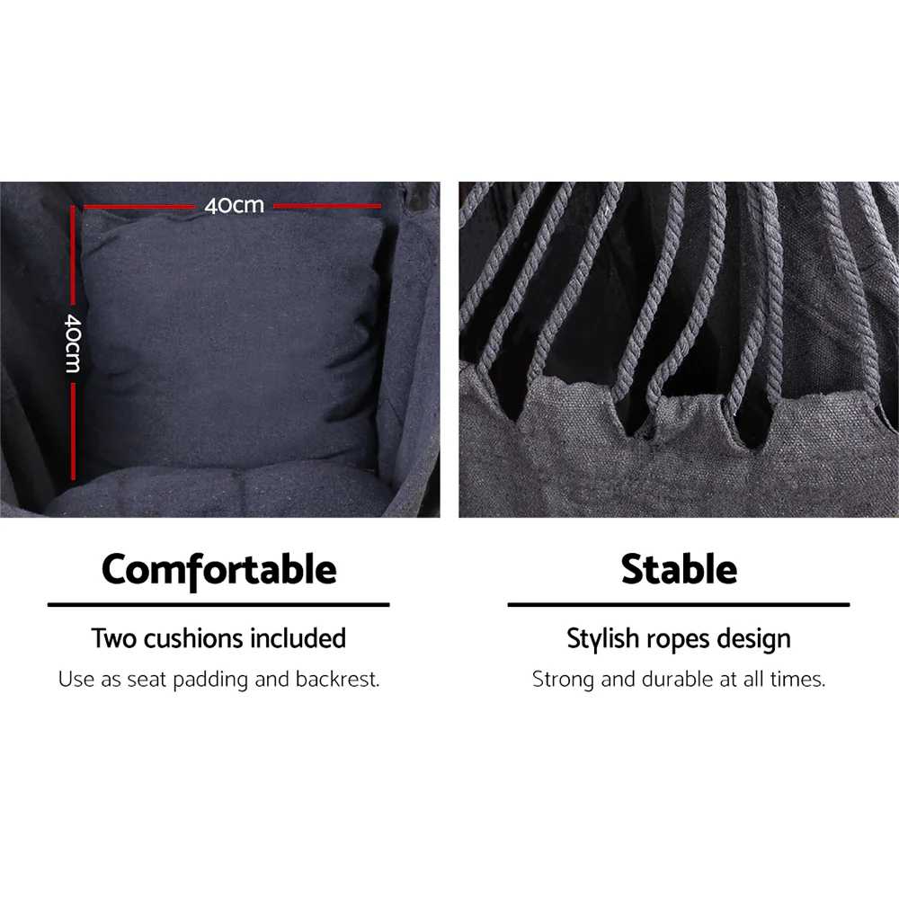 Hammock Chair Outdoor Camping Hanging Hammocks Cushion Pillow - Grey - Nurns