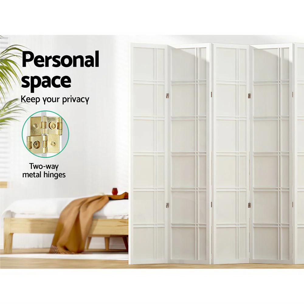 8 Panel Room Divider Screen 353x179cm - White - Nurns
