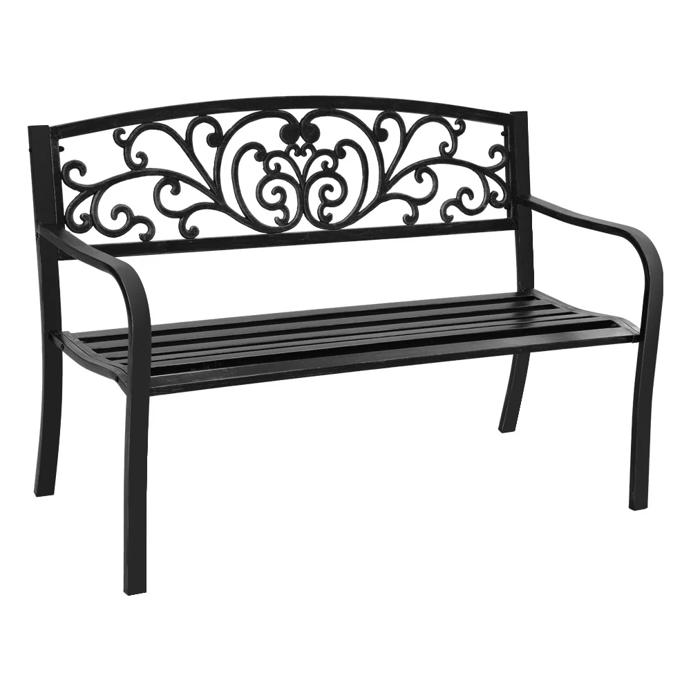 Calliope Outdoor Garden Bench - Black - Nurns