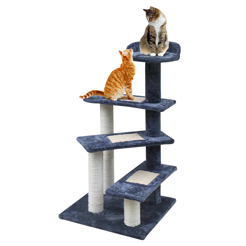 Cat Tree 100cm Trees Scratching Post Scratcher Tower Condo House Furniture Wood Steps - Nurns