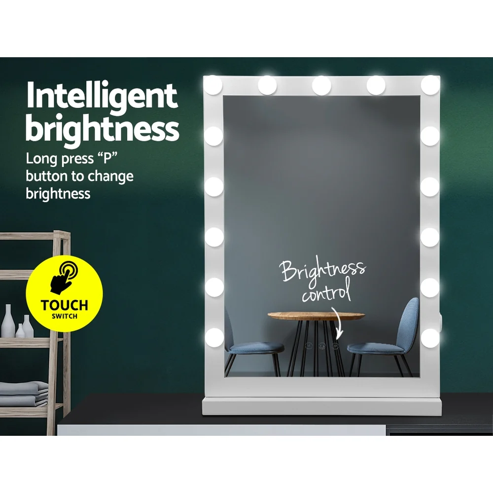 Hollywood Makeup Mirror With Light 15 LED Bulbs Vanity Lighted Stand - Nurns