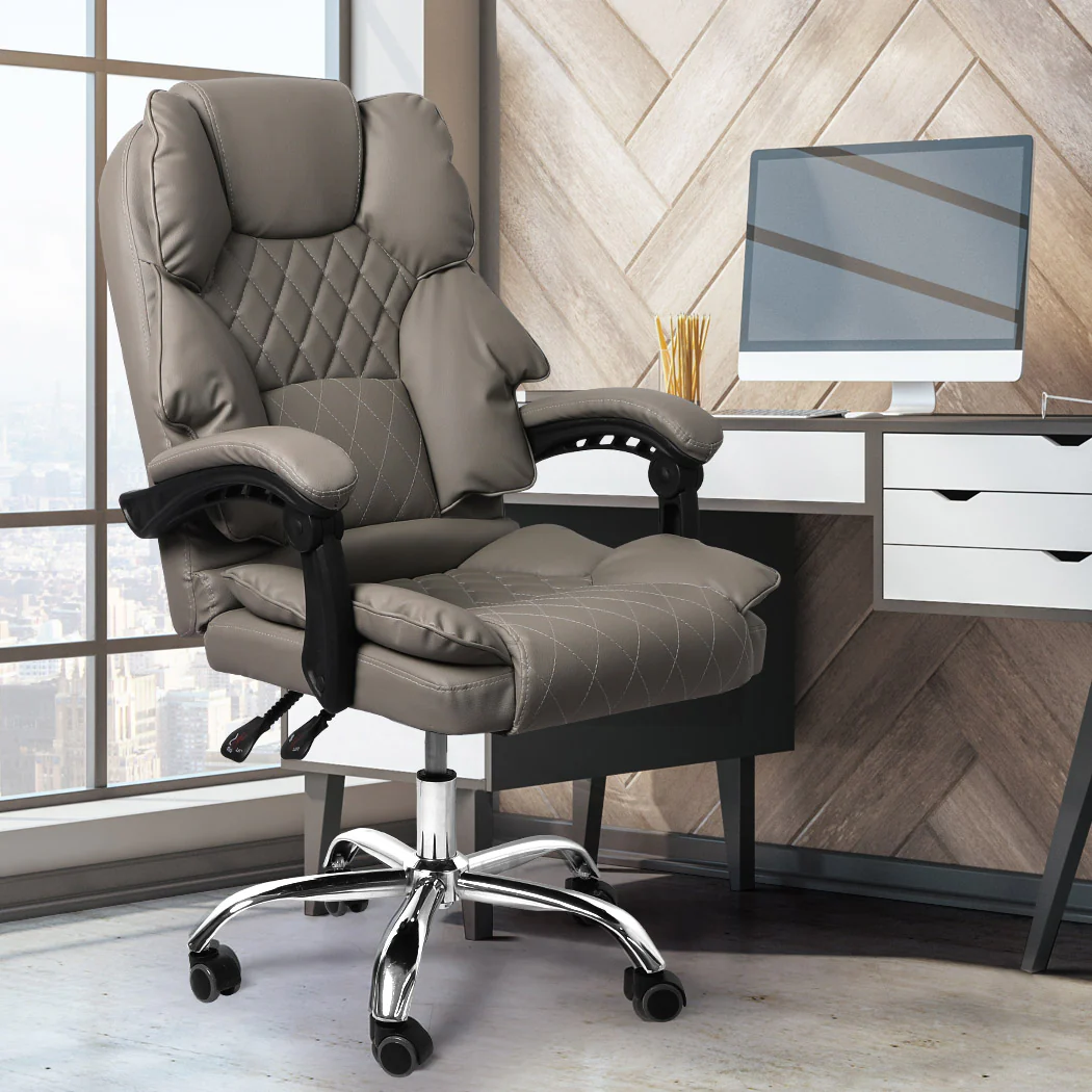 Levede Gaming Chair Office Computer Grey No Footrest - Nurns