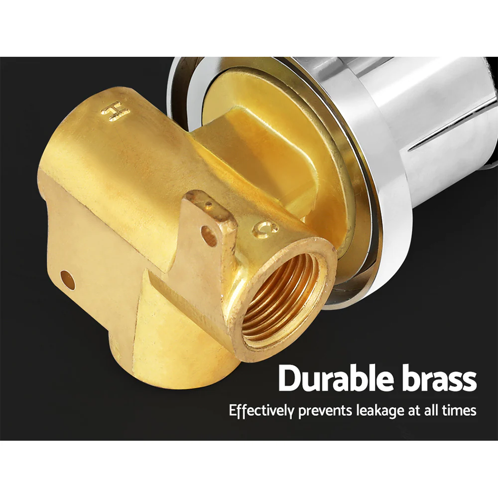 Basin Mixer Wall Tap Round Brass Faucet Shower Bathtub Chrome - Nurns