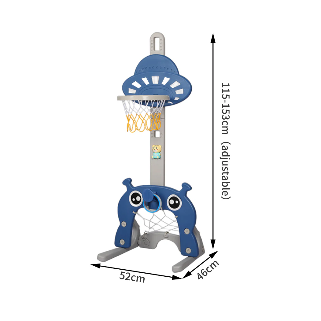 BoPeep Kids Basketball Hoop Set Stand Sports Gift Toys 5-in-1 Adjustable Height - Nurns