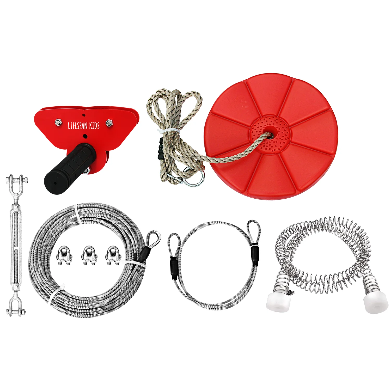 Kids Woomera Flying Fox + Red Monkey Swing - Nurns