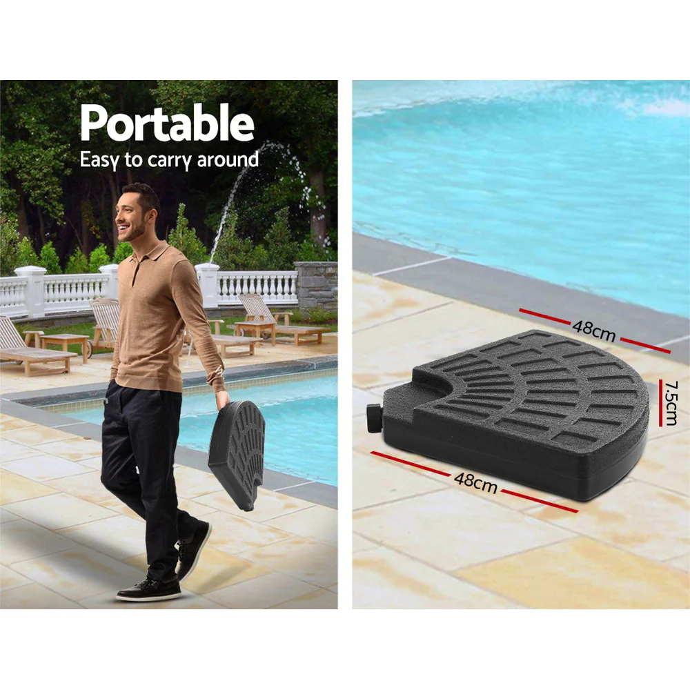 Instahut 3m Outdoor Umbrella w/Base Cantilever Beach Garden Patio Black - Nurns