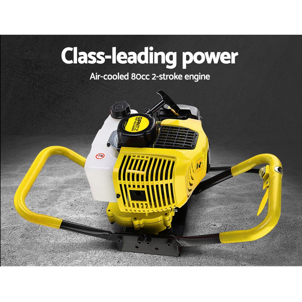 80CC Post Hole Digger 300mm Petrol Drill Auger Extension Bits - Nurns