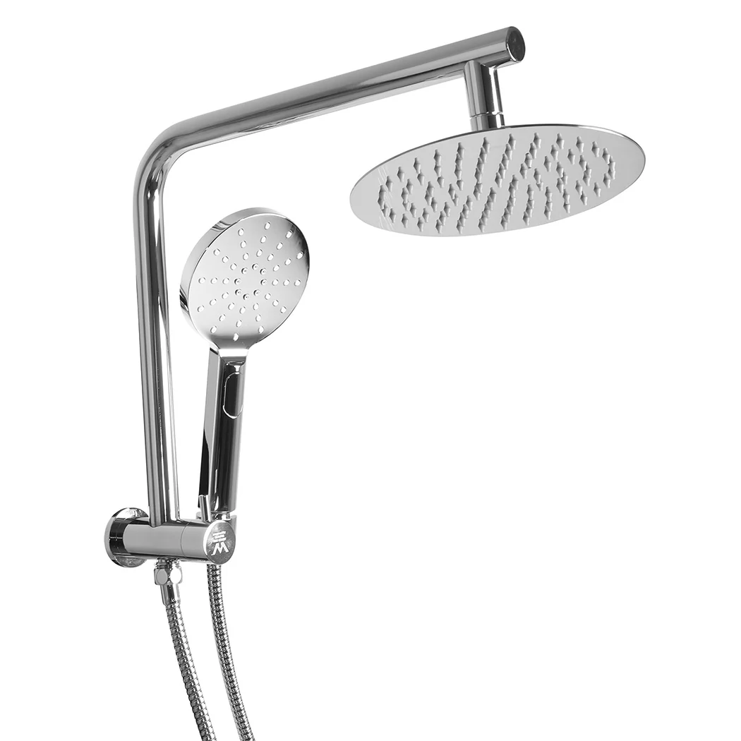 Shower Head High Pressure Set Rain Round - Silver - Nurns