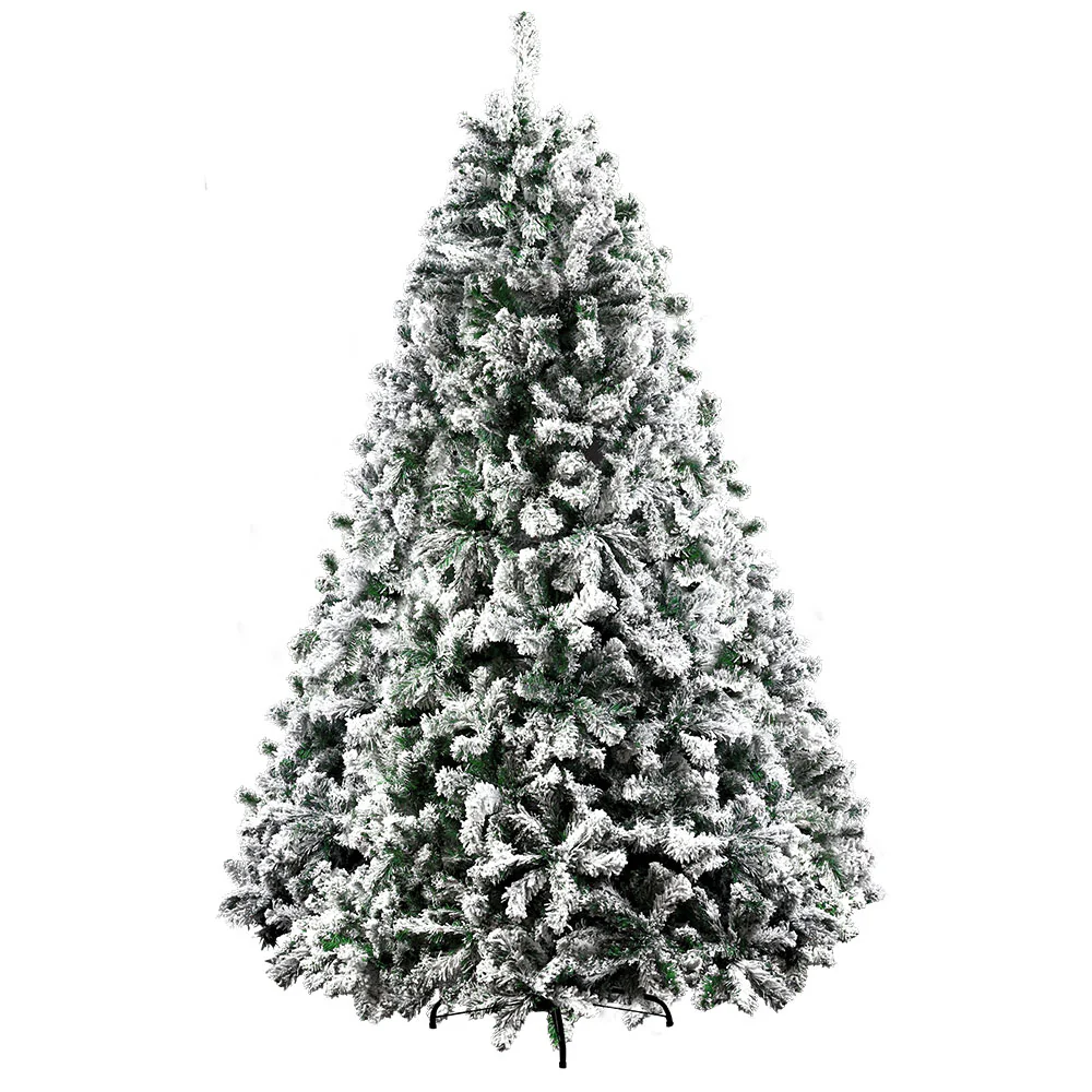 8ft 2.4m 1500 Tips Christmas Tree Xmas Tree Decorations Snow Flocked - Nurns