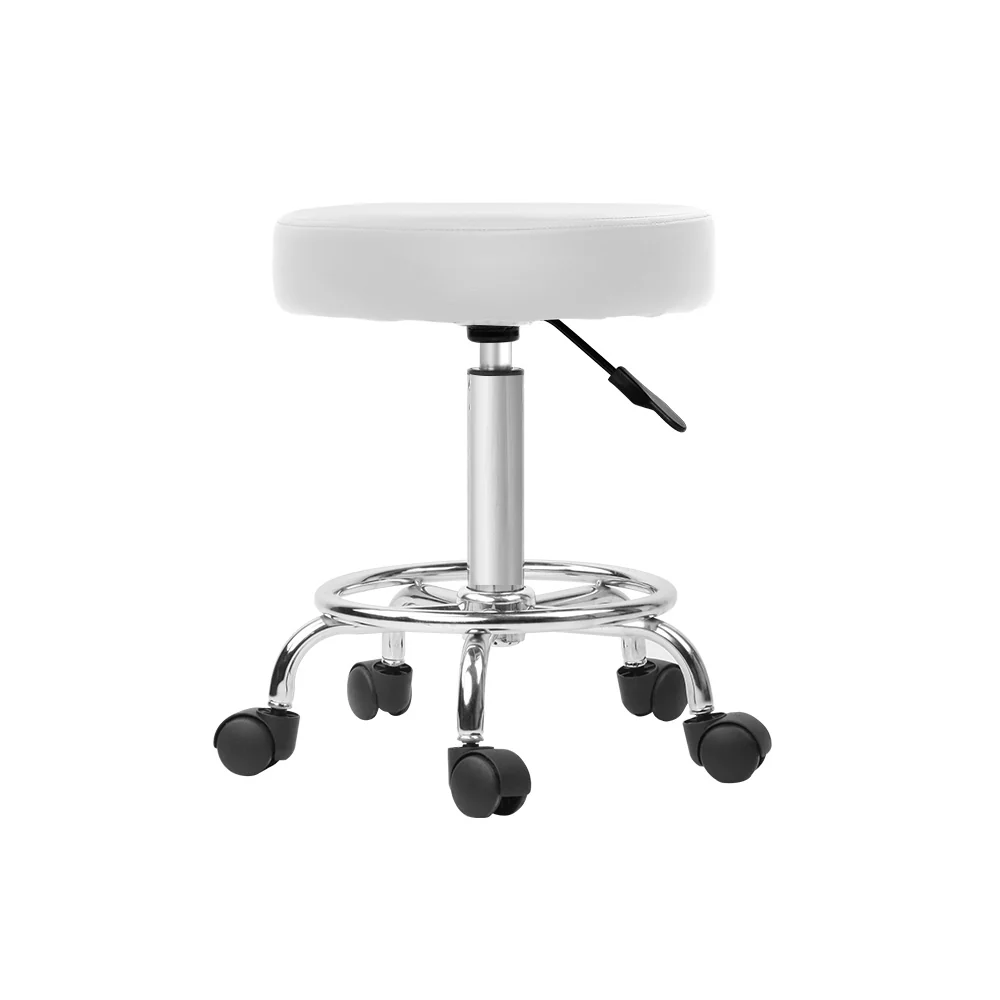 Salon Stool Round Swivel Chair White - Nurns
