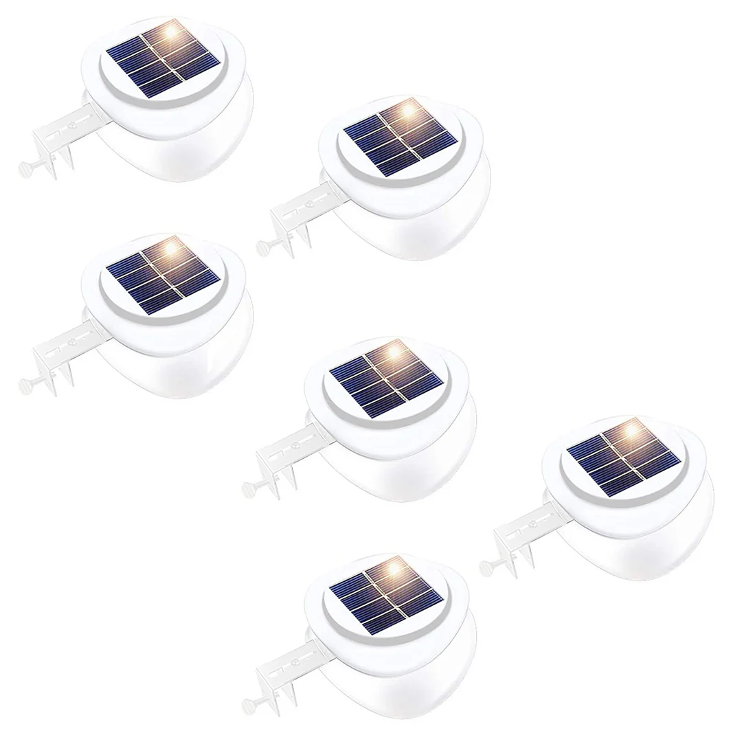 Set of 6 Solar Multipurpose Light with Screw & Mount Energy-Saving - White - Nurns