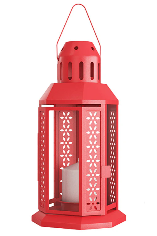 Red Metal 21cm Tealight Candle Miners Lantern Summer Xmas Wedding Home Party Room Balcony Deck Decoration 21cm Tealight Candle - Nurns