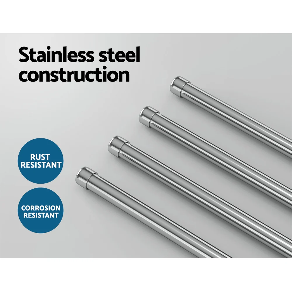 Towel Rail Rack Holder 4 Bars Wall Mounted Stainless Steel Swivel Hanging Hook - Nurns