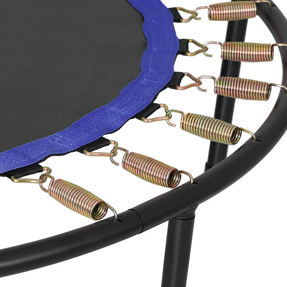 Everfit Trampoline 4FT Round Fitness Rebounder Adjustable Handrail Blue - Nurns