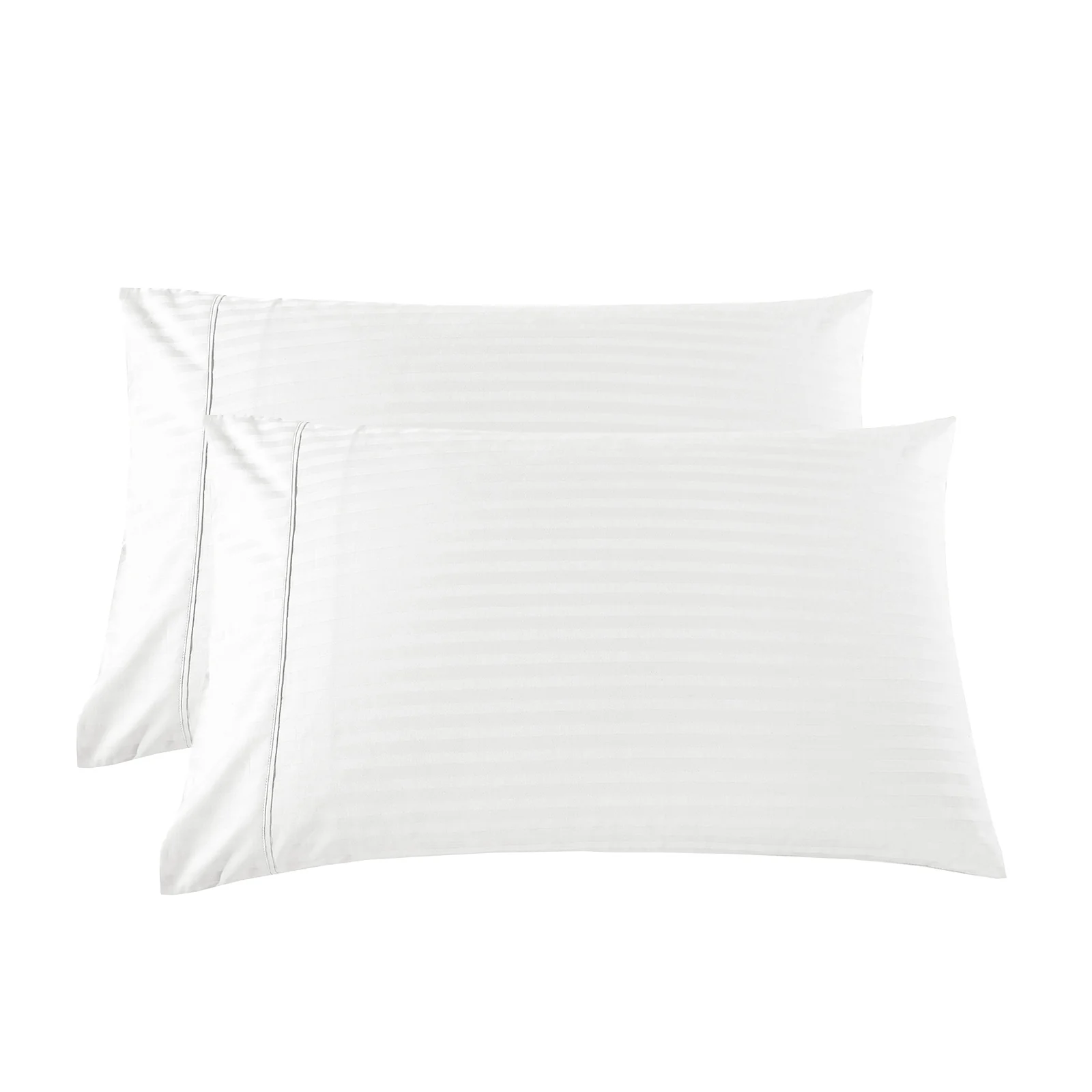 Double Kensington 1200TC Cotton Sheet Set Stripe - White - Nurns