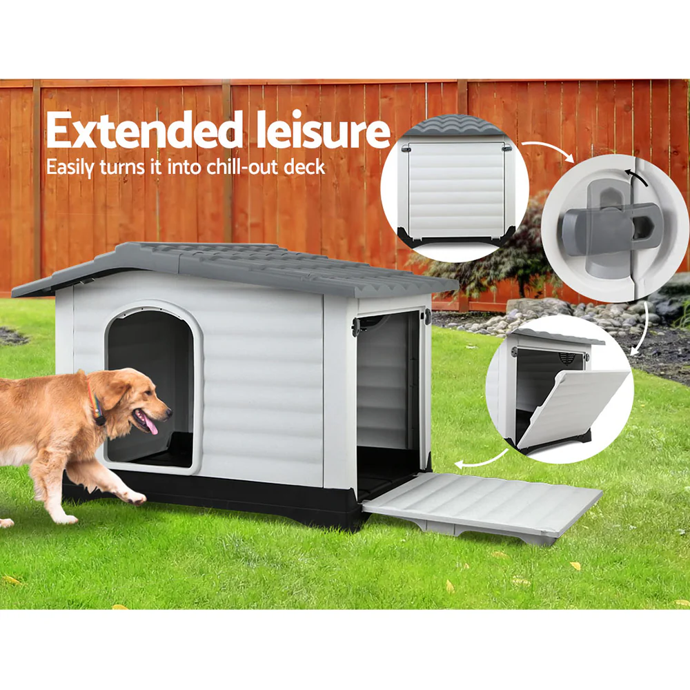 Dog Kennel Pet Dog House 98cm x 68.5cm x 68cm XLarge - Nurns