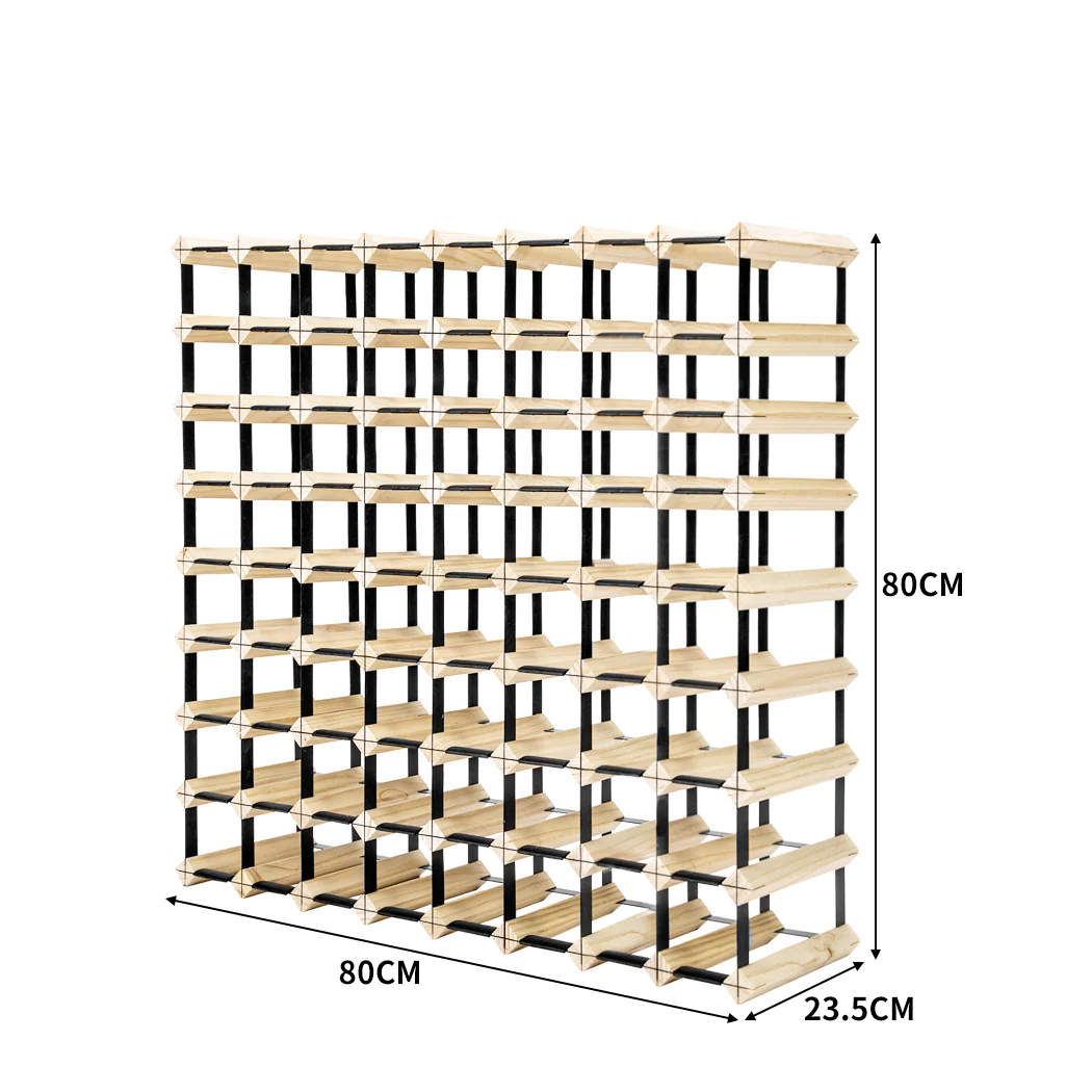 72 Bottle Timber Red Wine Rack Wooden Storage Cellar Display Holder - Nurns
