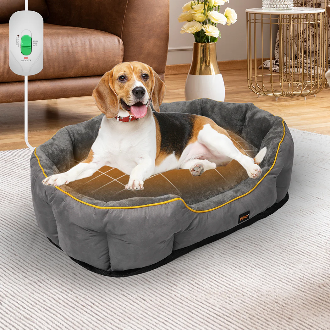 LARGE Dog Beds Electric Pet Heater Heated - Grey - Nurns