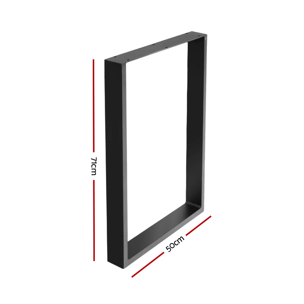 Set of 2 Coffee Dining Steel Table Legs 71x50cm Industrial Vintage Bench Metal Box - Nurns