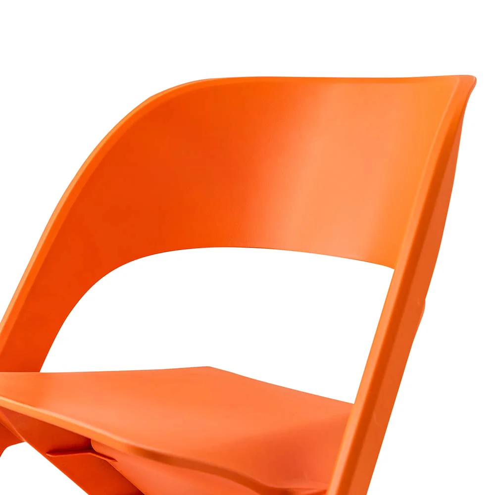 Kendall Set of 4 Dining Chairs Office Cafe Lounge Seat Stackable Plastic Leisure - Orange - Nurns