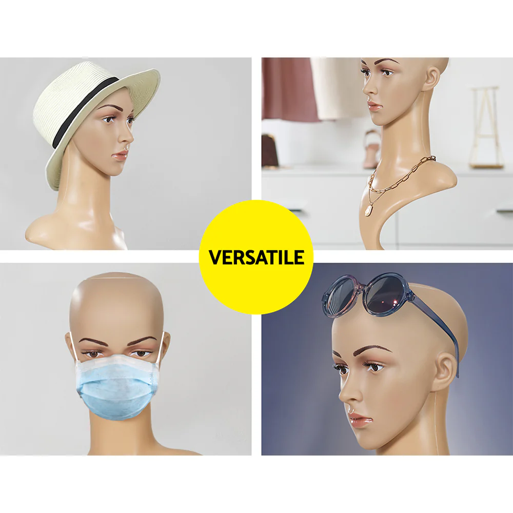 Female Mannequin Head Dummy Model Display Stand - Nurns
