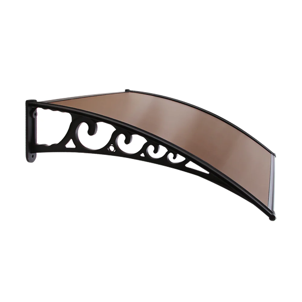 Instahut Window Door Awning 1mx4m Brown - Nurns