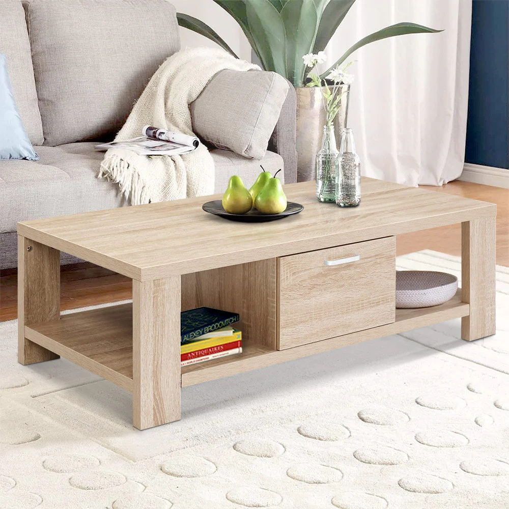 Ilias Coffee Table with 1 Drawer - Oak - Nurns